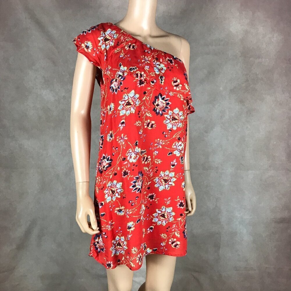 SEQUIN HEARTS Orange Floral One Shoulder Mini Dress NWT SMALL - Picture 6 of 7